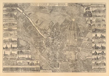 Karte von Berlin mit interessanten Gebäuden, 1773